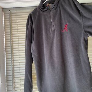 Gray Quarter-Zip Fleece with Red Alabama Logo